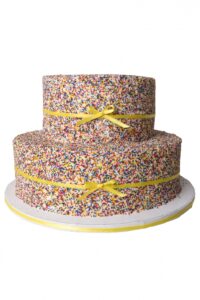 Columbus Restaurant and Food Photographer Sprinkle Cake with Ribbons