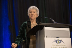 speaker addresses attendees during the event photography coverage for the Conway Family Business Awards 2023
